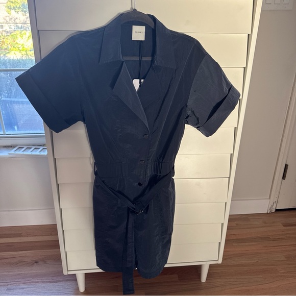 NWT Anthropologie Varley Blue Belle Boxy Playsuit Nylon Romper SMALL - $188 NEW! - Picture 5 of 10